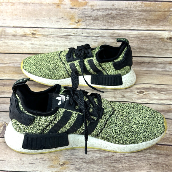 Adidas Mens NMD R1 Boost Disruptive Noise Yellow Black Running Walking Shoes 10